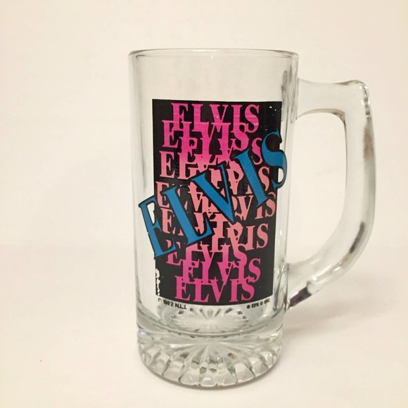 Vintage Glass Elvis Presley 1992 Beer Mug Stein
